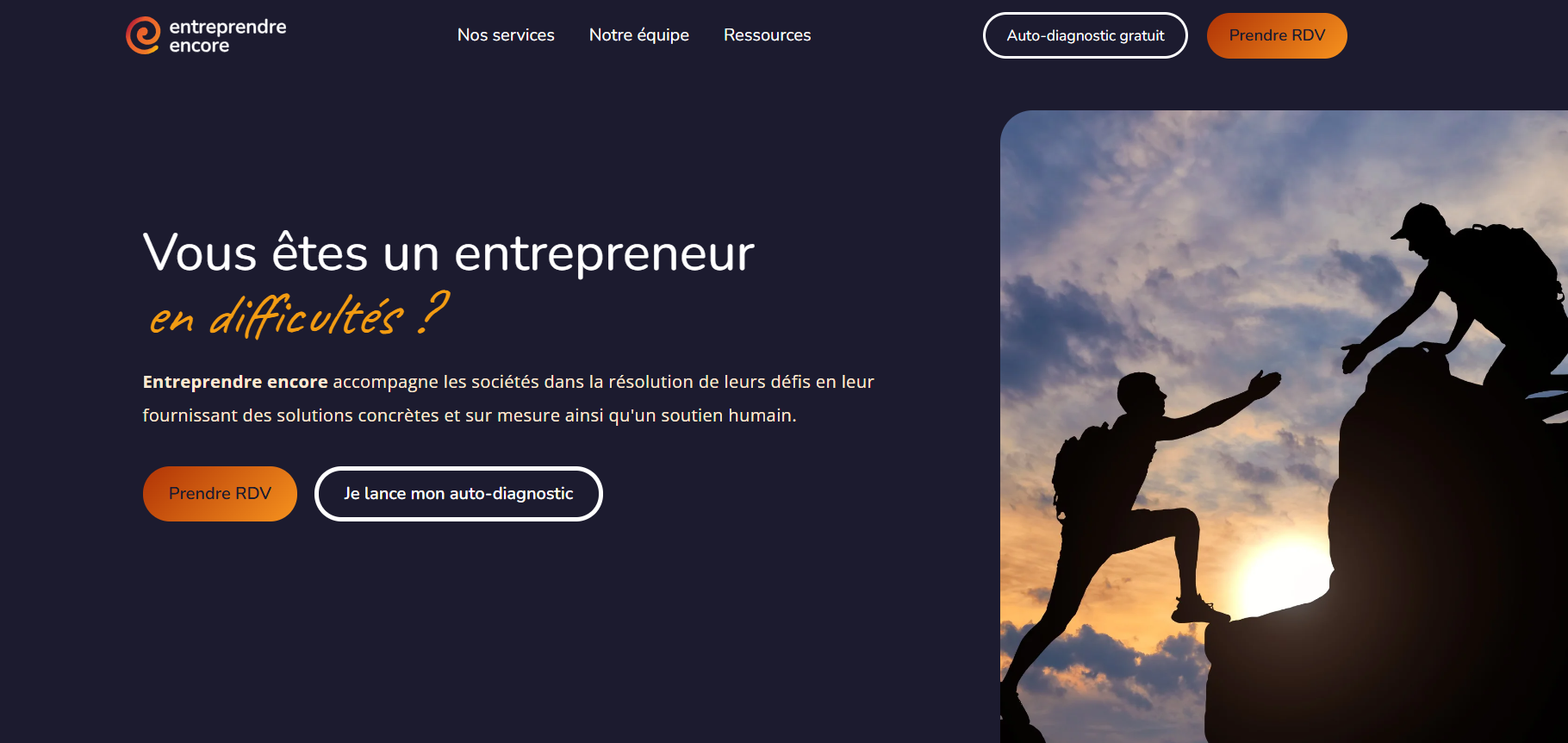 Le site internet d'Entreprendre Encore développé par La Buon'Com