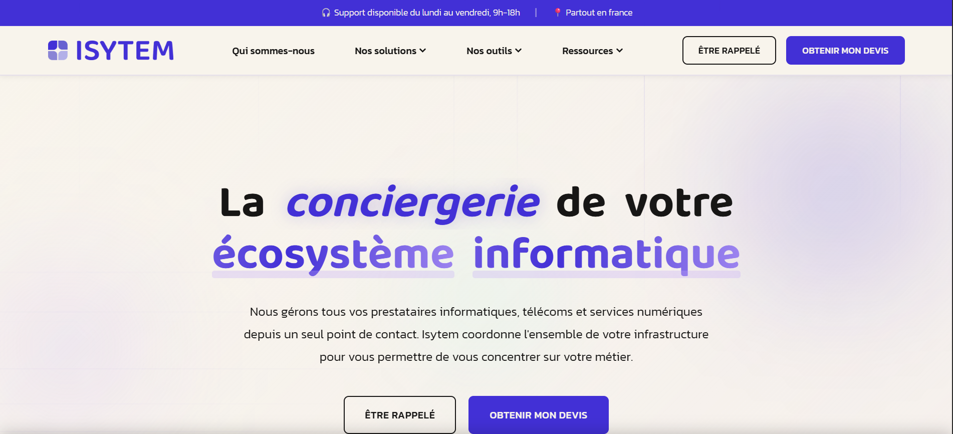 Le site internet d'ISYTEM créé par La Buon'Com