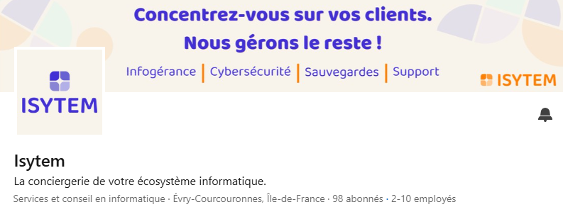 Page LinkedIn d'Isytem réalisée par La Buon'Com