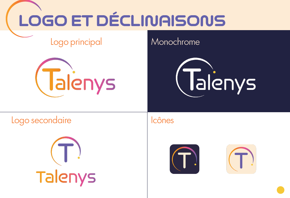 Charte graphique Talenys créée par La Buon'Com